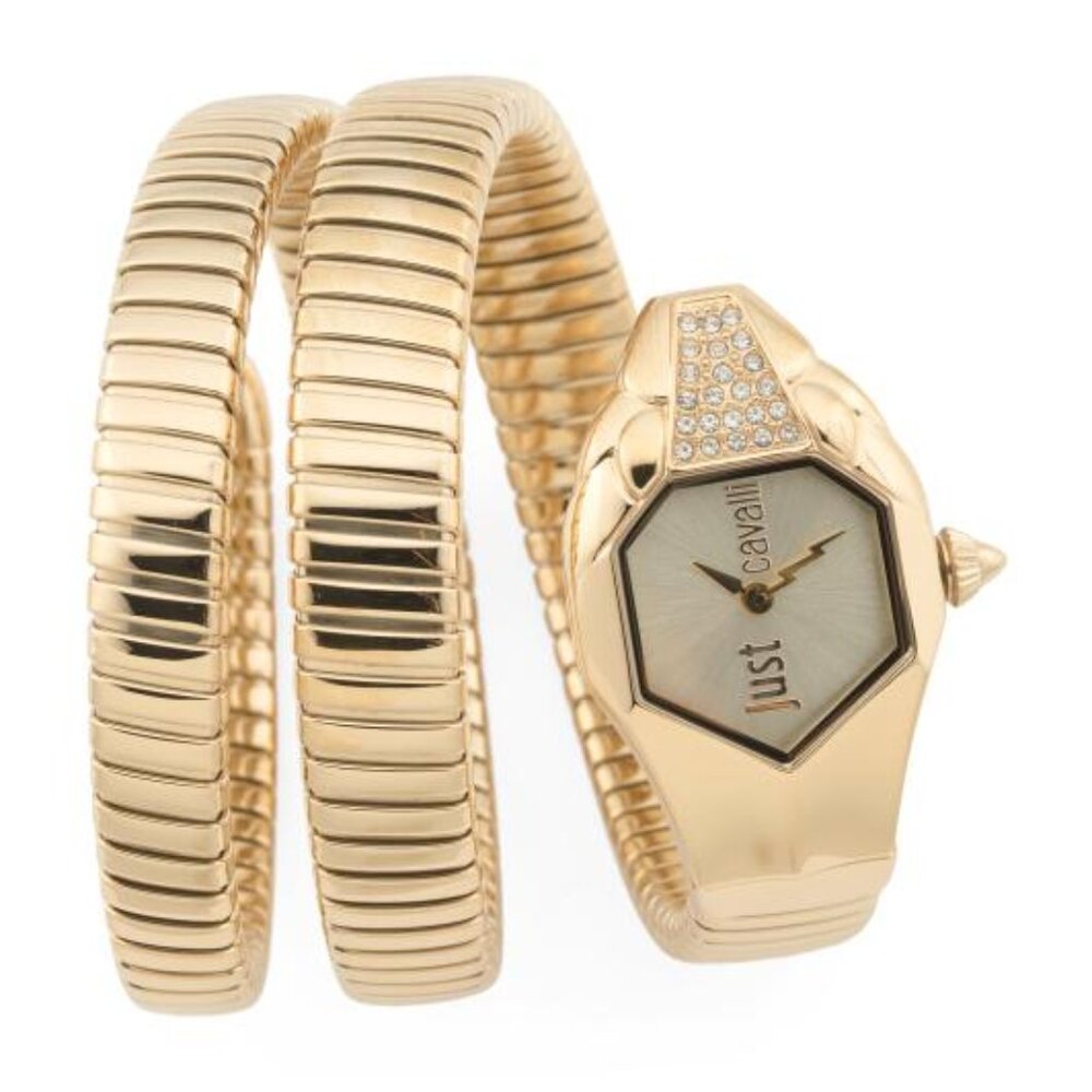 JUST CAVALLI Women's Gold Plated Stainless Steel Triple Wrap Watch
